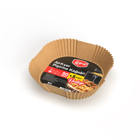 Roll-up Airfryer Pişirme Kağıdı Kare 20cm 50li + 5 Adet Hediye - 1