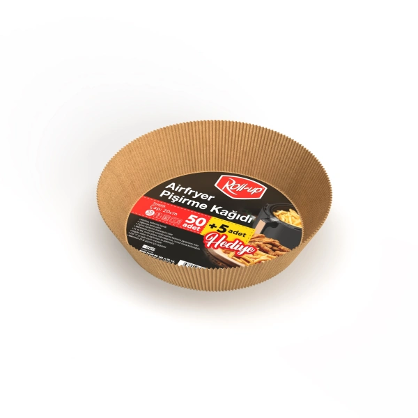 Roll-up Airfryer Pişirme Kağıdı Yuvarlak 20cm 50li + 5 Adet Hediye - 1