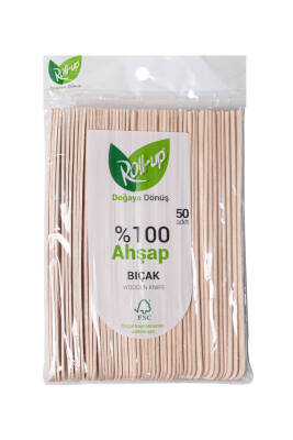 Roll-up Doğa Dostu Ahşap Bıçak 50li - 1
