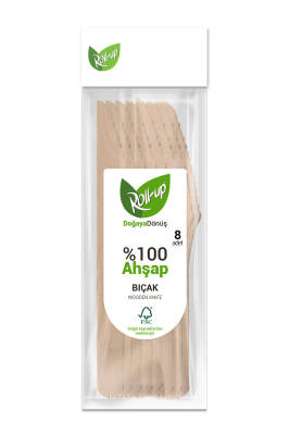 Roll-up Doğa Dostu Ahşap Bıçak 8li - 1