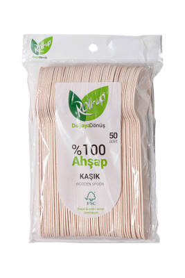 Roll-up Doğa Dostu Ahşap Kaşık 50li - 1