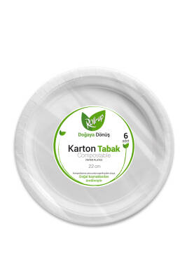 Roll-up Doğa Dostu Karton Tabak 22cm 6lı - 1