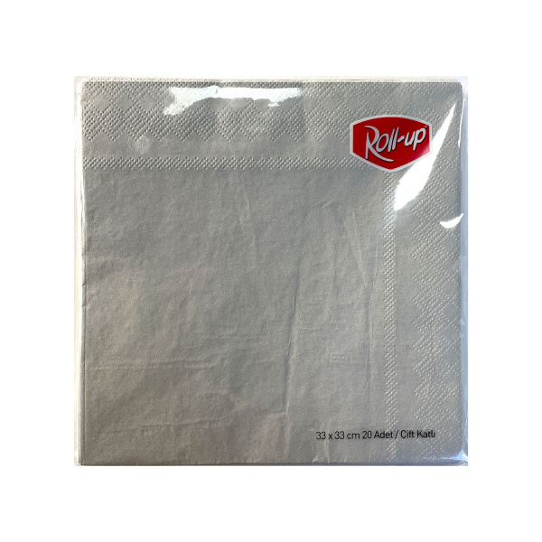 Roll-Up Kağıt Peçete Gümüş 33 x 33cm 20li - 1