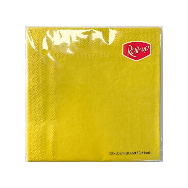 Roll-Up Kağıt Peçete Sarı 33 x 33cm 20li - 1