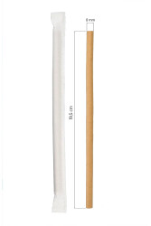 Roll-up Kağıt Sargılı Frozen Kağıt Pipet Kraft 8mmx19,5cm 100 Adet - 1
