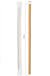 Roll-up Kağıt Sargılı Frozen Kağıt Pipet Kraft 8mmx24cm 100 Adet - 1