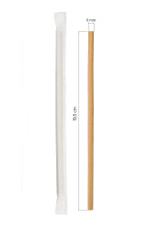 Roll-up Kağıt Sargılı Kağıt Pipet Kraft 6mmx19,5cm 100 Adet - 1