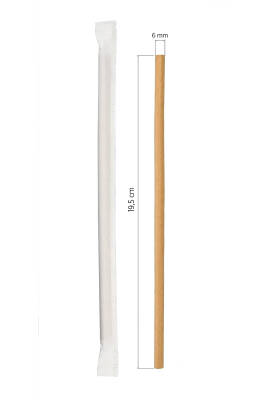 Roll-up Kağıt Sargılı Kağıt Pipet Kraft 6mmx19,5cm 100 Adet - 1