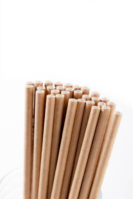 Roll-up Kağıt Sargılı Kağıt Pipet Kraft 6mmx19,5cm 100 Adet - 2