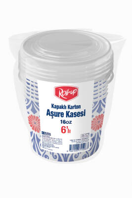 Roll-up Kapaklı Karton Kase 6lı Set - 1