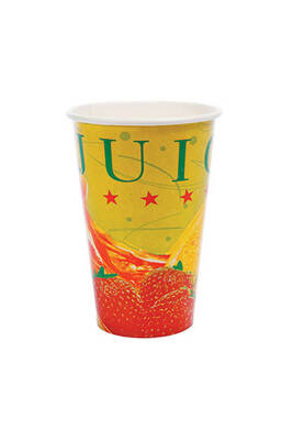 Roll-up Karton Bardak 12oz Soğuk İçecek Meyve Desenli 50li - 1