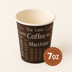 Roll-up Karton Bardak 7oz Baskılı Kahverengi 25 Adet - Roll-up