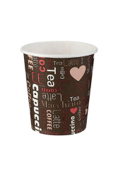 Roll-up Karton Bardak 7oz Baskılı Kahverengi 50 Adet - Roll-up