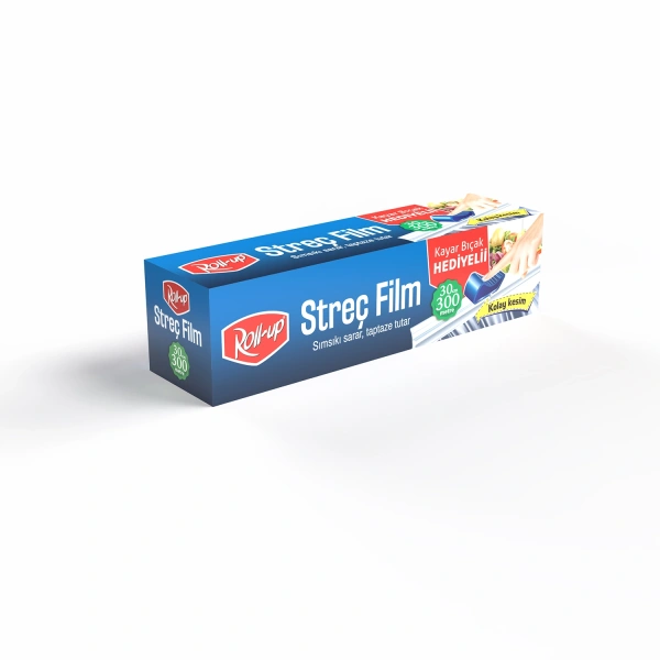 Roll-up Kayar Bıçak Hediyeli Streç Film 30cm x 300m 1 Adet - 1