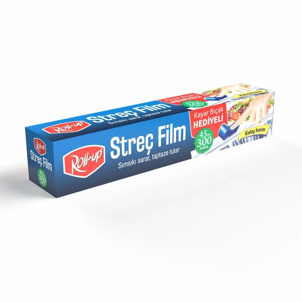 Roll-up Kayar Bıçak Hediyeli Streç Film 45cm x 300m 1 Adet - 1