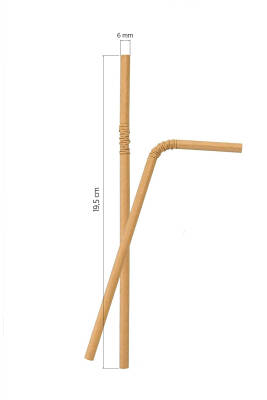 Roll-up Körüklü Kraft Kağıt Pipet 6mmx19,5cm 100 Adet - 1