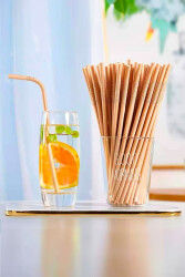 Roll-up Körüklü Kraft Kağıt Pipet 6mmx19,5cm 100 Adet - 2