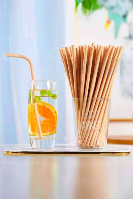 Roll-up Körüklü Kraft Kağıt Pipet 6mmx19,5cm 100 Adet - 2