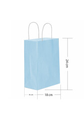 Roll-up Kraft Çanta Açık Mavi Küçük Boy 18x24cm 25li - 1