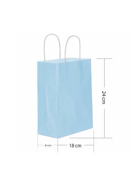 Roll-up Kraft Çanta Açık Mavi Küçük Boy 18x24cm 25li - 1