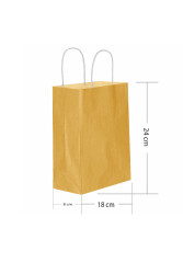Roll-up Kraft Çanta Altın Küçük Boy 18x24cm 25li - 1