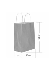 Roll-up Kraft Çanta Gümüş Küçük Boy 18x24cm 25li - 1