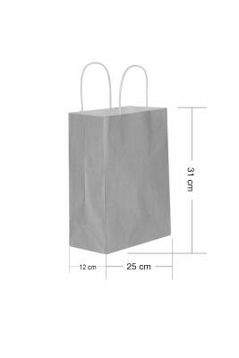 Roll-up Kraft Çanta Gümüş Orta Boy 25x31cm 25li - 1