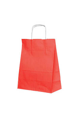 Roll-up Kraft Çanta Kırmızı Büyük Boy 31x41cm 25li - 2