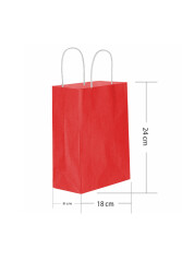 Roll-up Kraft Çanta Kırmızı Küçük Boy 18x24cm 25li - 1