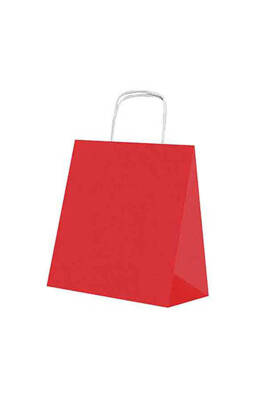 Roll-up Kraft Çanta Kırmızı Küçük Boy 18x24cm 25li - 2
