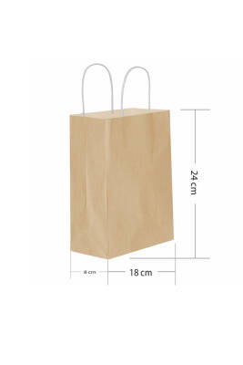 Roll-up Kraft Çanta Naturel Küçük Boy 18x24cm 25li - 1