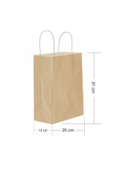 Roll-up Kraft Çanta Naturel Orta Boy 25x31cm 25li - 1