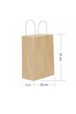 Roll-up Kraft Çanta Naturel Orta Boy 25x31cm 25li - 1