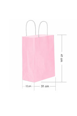 Roll-up Kraft Çanta Pembe Büyük Boy 31x41cm 25li - 1