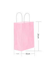 Roll-up Kraft Çanta Pembe Küçük Boy 18x24cm 25li - 1