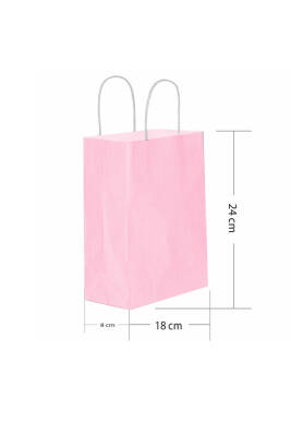 Roll-up Kraft Çanta Pembe Küçük Boy 18x24cm 25li - 1