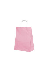 Roll-up Kraft Çanta Pembe Küçük Boy 18x24cm 25li - 2