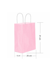 Roll-up Kraft Çanta Pembe Orta Boy 25x31cm 25li - 1