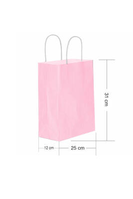 Roll-up Kraft Çanta Pembe Orta Boy 25x31cm 25li - 1