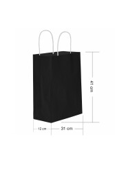 Roll-up Kraft Çanta Siyah Büyük Boy 31x41cm 25li - 1