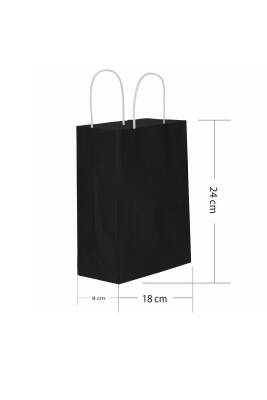 Roll-up Kraft Çanta Siyah Küçük Boy 18x24cm 25li - 1