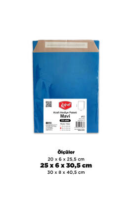 Roll-up Kraft Hediye Paketi Mavi 25x6x30,5x4,5 25li - 1