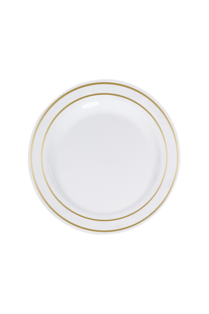 Roll-Up Lüks Plastik Tabak Altın Yaldızlı Beyaz 19cm 6lı - Roll-Up