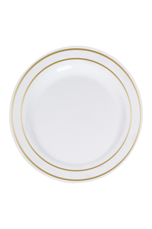 Roll-Up Lüks Plastik Tabak Altın Yaldızlı Beyaz 26cm 6lı - Roll-Up