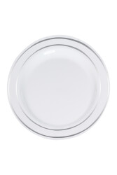 Roll-up Lüks Plastik Tabak Gümüş Yaldızlı Beyaz 26cm 6lı - Roll-up