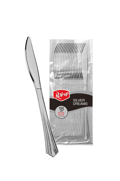 Roll-up Metal Görünümlü Plastik Bıçak 18li - 1