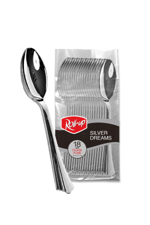 Roll-up Metal Görünümlü Plastik Kaşık 18li - 1