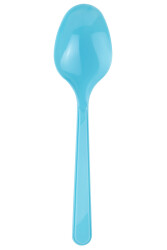 Roll-up Plastik Kaşık Açık Mavi 25li - Roll-up