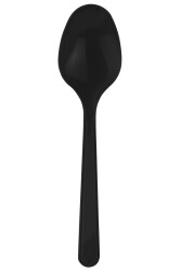 Roll-up Plastik Kaşık Siyah 25li - Roll-up