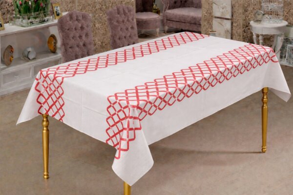 Roll-up Rulo Kağıt Masa Örtüsü Kırmızı Kareli 100 x 150cm 16 Yaprak - 1